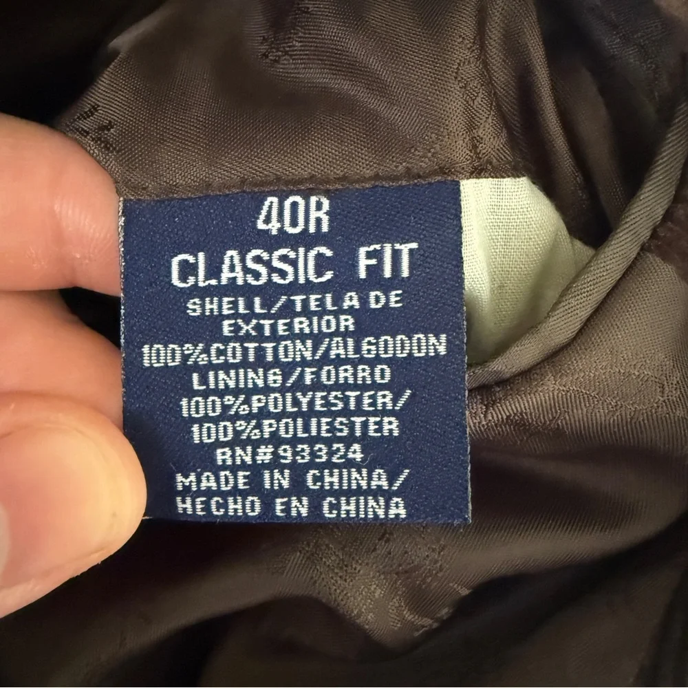 Stafford‎ Essentials Men’s 40R Classic Fit Brown Corduroy Elbow Patch Casual
